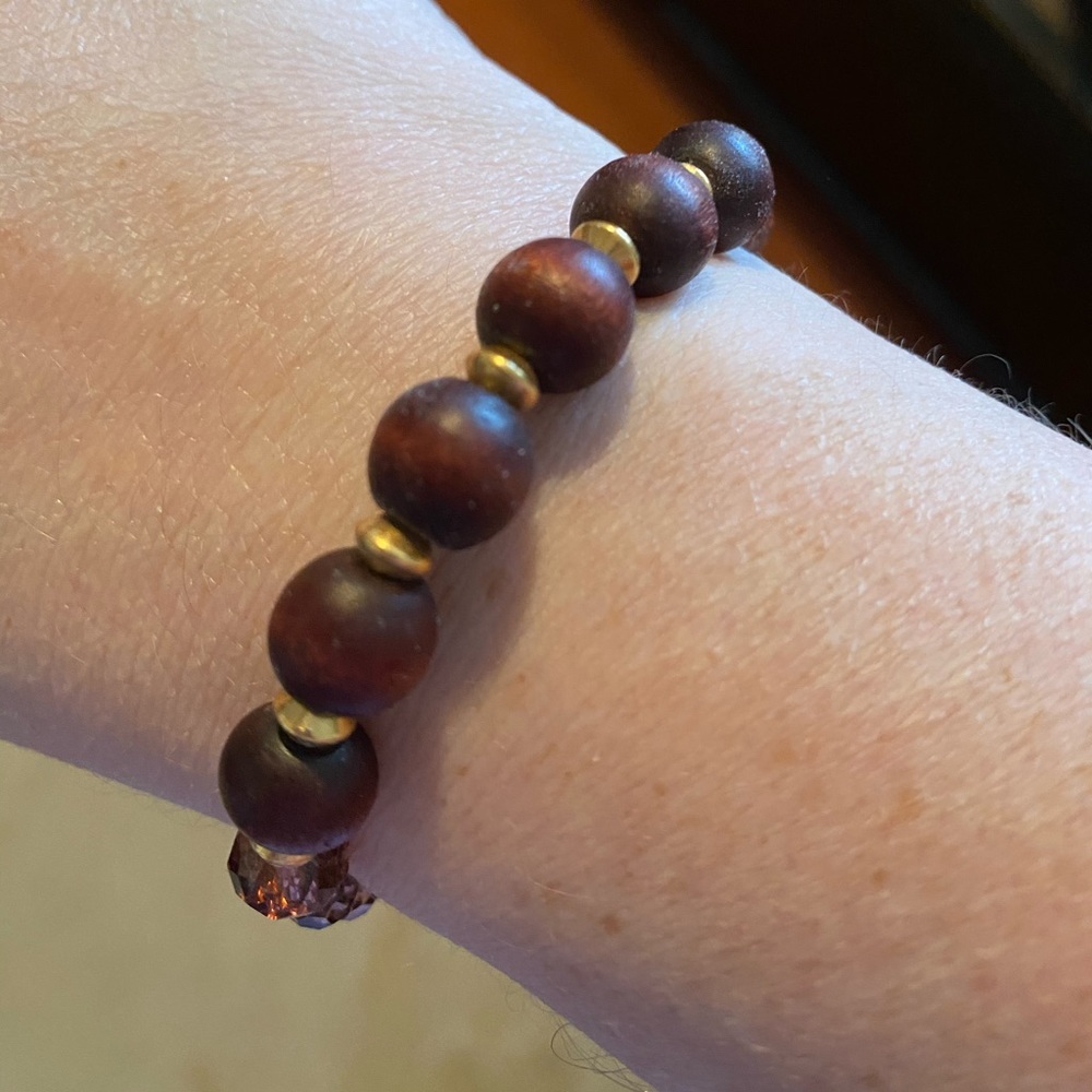 Alex & Ani Wood and Bead Expandable Wrap Bracelet - Picture 2 of 3